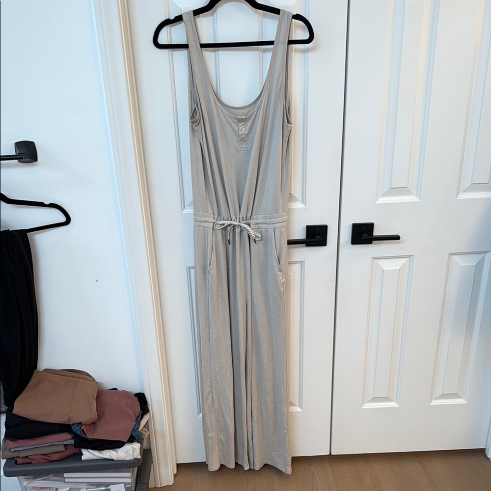 Beige Sleeveless Jumpsuit